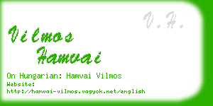 vilmos hamvai business card